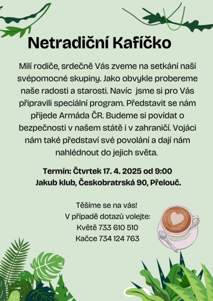 Natradiční kafíčko - poslední verze letáku